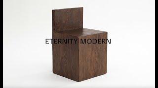 EM Wabisabi Rustic Cube Block Reclaimed Pine Wood Accent Chair | Modern Furniture