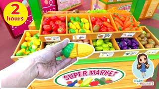 FRUITS and VEGETABLES for Kids | Best Learn ABC Puzzle | Numberblocks Toys Mathlink Cubes 1-10