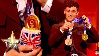 Tom Daley Shows Off His Adorable Pouch For His Gold Medals | The Graham Norton Show