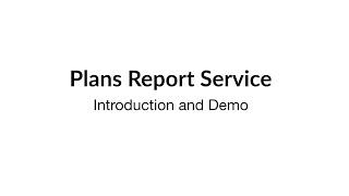 Plans Report Service