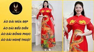 08.7879.2142 Áo Dài Truyền Thống Thiết Kế Đẹp TD05 Đỏ - Áo Dài Xuân Quỳnh