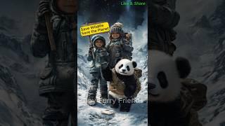 Kids Save a Panda in the Snow - Arctic Rescue #shortsviral #arcticadventures  #cute #shorts