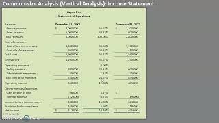 Common-size Analysis (Vertical Analysis): Income Statement