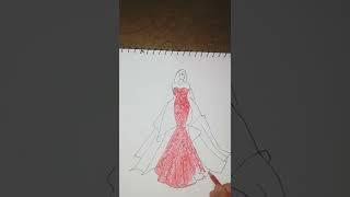 my new model dress drewing #art #drawings #india #subscribe