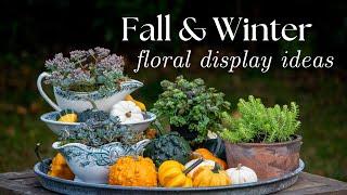 FALL & WINTER DECOR IDEAS for Autumn Hosting ️with Amaryllis, Sedums & Pumpkins