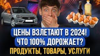 РОСТ ЦЕН В 2024! Какие продукты, товары и услуги подорожают? Что сейчас покупать гражданам