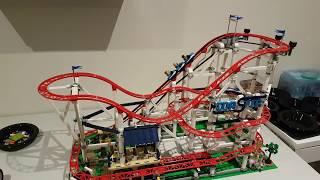 Lego Roller-coaster built and running with motor