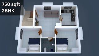 30x25 house plan | 2bhk | 750 sqft home