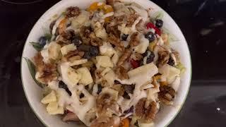 Tasty Veggie/Nuts/Cheese Dinner Salad!