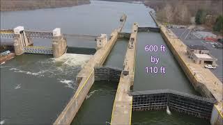 Montgomery Locks and Dam on the Ohio River a drone video