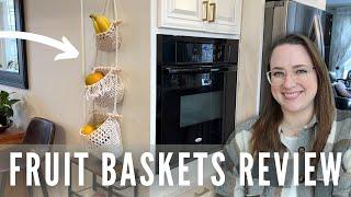 Organize and Decorate with Style: 3-Tier Macrame Hanging Fruit Basket - Boho-Inspired Kitchen!