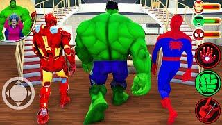 IRONMAN & HULK & SPIDERMAN Enter in Miss T House - Scary Teacher 3D