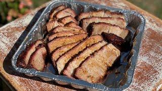 Sliced Pork Butt Smoked on the Big Green Egg