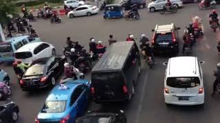 Jakarta, Indonesia  - traffic at a busy intersection