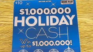 10 Tickets $1,000,000 Holiday Cash NYC NY Lottery Scratch Off Tickets