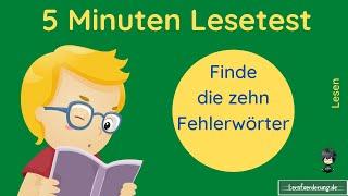 Lesetest für Grundschüler  wie gut kannst du lesen?