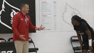 Coaches Pat Kelsey and Jeff Walz look ahead to Friday's Louisville Live basketball