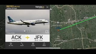 JetBlue Airways Embraer E190AR (B6192, N355JB) landing at JFK Airport from ACK