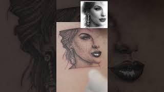 Taylor Swift Stipple Shading Portrait #howtotattoo #taylorswift #shorts