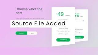 How To make  Pricing Table  with Toggle  effect using HTML CSS JS - Free Source Code