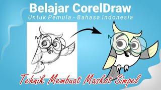 Tehnik membuat maskot simpel di coreldraw untuk pemula | belajar coreldraw