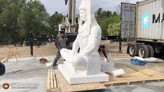 Unpacking 9 ton Marble Shiva Statue, www.lotussculpture.com