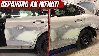 Repairing An Infiniti #autobody #collision #bondo #bodywork #autorepair #mechanic #bodyshop