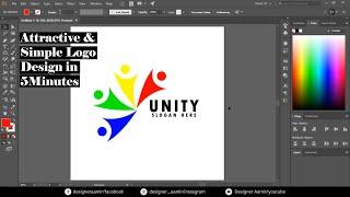 How To Design Unity Logo In Adobe illustrator CC 2017