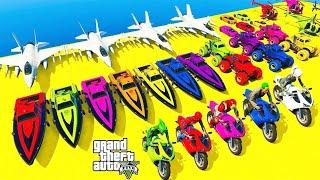 GTA 5 | Spiderman vs Longest Ramp Challenge: Cars Boats Bike Plane Helicopter OffRoad Monster Trucks