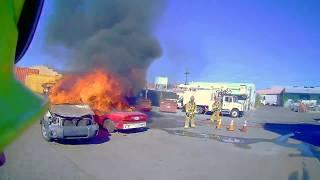 Glendale Fire Recruit Academy 1st Live Burn - Vehicle Fires