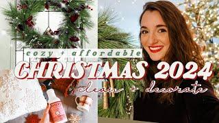 NEW! Ultimate CHRISTMAS CLEAN + DECORATE W/ME 2024! Cozy, AFFORDABLE Holiday Decor Ideas DIY wreath