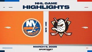 NHL Highlights | Islanders vs. Ducks - March 9, 2025