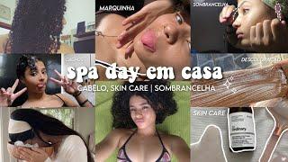 SPA DAY EM CASA‍️| cabelo, skin care, descoloração marquinha, auto cuidado e GLOW UP