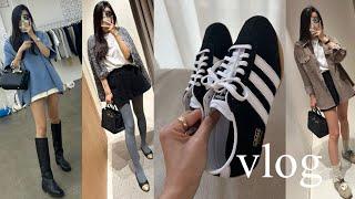 vlog_ 똥손도 쉽게 따라할 수 있는 5분컷 에어랩 웨이브 컬 만들기 grwm‍, 아디다스 도쿄 스니커즈 언박싱, 마시모두띠 가을 신상, emis 한남, 폴로, 쇼핑브이로그