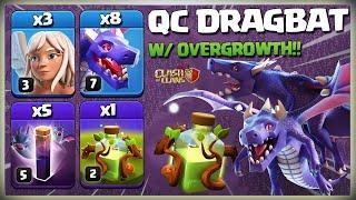 Th12 Pro Attack! Best Th12 No Siege Queen Charge Dragbat W/ Overgrowth Spell in Clash of Clans coc