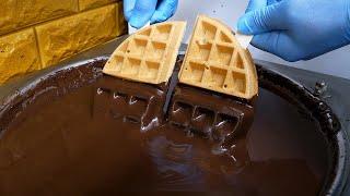 초코 퐁당 와플 / Chocolate Waffles - Korean Street Food