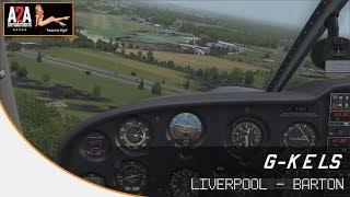 A2A Simulations Piper Cherokee | ATC | Full VFR Flight | VATSIM | Liverpool (EGGP) - Barton (EGCB)