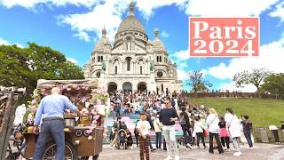 Paris, France - Paris summer walk in Montmartre -| Paris 4K ultra HD  walking tour -|Paris 2024 HDR