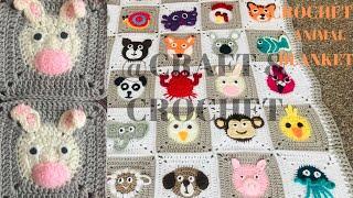 Crochet Bunny/ Crochet animal blanket/Part:16