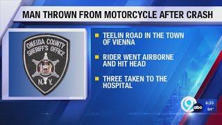 Three people taken to hospital in Oneida County motorcycle crash
