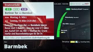 DB S-Bahn Hamburg - Linie S1 - Stationsansage Barmbek + SEV Ansage - Endstation wegen Bauarbeiten