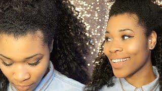 Lianne La Havas Inspired Light Coverage Look with Nude Lip! | Natural Hair + Protective Style Bun