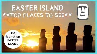 EASTER ISLAND: Beach of Anakena, its ancient statues (Moai)