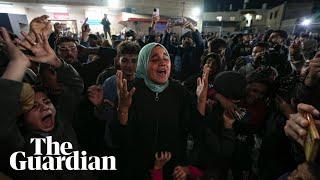 Scenes of joy as Palestinians in Gaza react to ceasefire deal announcement