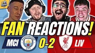 CITY & LIVERPOOL FANS REACTION TO MAN CITY 0-2 LIVERPOOL | PREMIER LEAGUE FAN REACTIONS