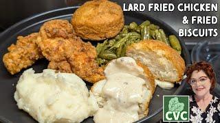 1966 Lard Fried Chicken with fried biscuits and gravy.