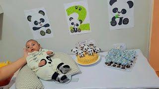 Rotina/vlog mesversario do bebê tema Panda / foi muito legal/ fizemos tudo em casa!