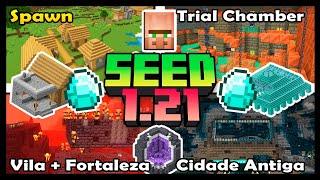 MINECRAFT 1.21 - A MELHOR SEED PARA COMEÇAR A JOGAR (MCPE, Xbox, Playstation, PC)