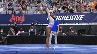 Simone Biles STUCK Amanar Vault Warmup 2021 U.S Championships Day 1