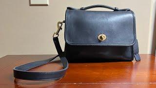 VINTAGE COACH COURT BAG IN NAVY: REVIEW AND WHAT’S IN MY BAG || CONTENT WITH CANDACE